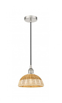 Natural Ballston Dome - 1 Light - 9 inch - Polished Nickel - Cord hung - Mini Pendant (3442|616-1P-PN-NBD2-9-NAT)