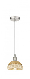 Natural Ballston Dome - 1 Light - 6 inch - Polished Nickel - Cord hung - Mini Pendant (3442|616-1P-PN-NBD2-75-NAT)