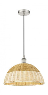 Natural Ballston Dome - 1 Light - 16 inch - Polished Nickel - Cord hung - Mini Pendant (3442|616-1P-PN-NBD2-16-NAT)