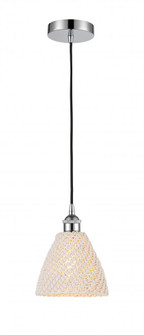 Bristol Natural - 1 Light - 8 inch - Polished Chrome - Cord hung - Mini Pendant (3442|616-1P-PC-NBD-75-NAT)