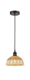 Natural Ballston Dome - 1 Light - 9 inch - Oil Rubbed Bronze - Cord hung - Mini Pendant (3442|616-1P-OB-NBD2-9-NAT)