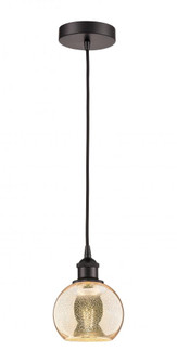 Athens - 1 Light - 6 inch - Oil Rubbed Bronze - Cord hung - Mini Pendant (3442|616-1P-OB-G128-6)