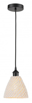 Bristol Natural - 1 Light - 8 inch - Matte Black - Cord hung - Mini Pendant (3442|616-1P-BK-NBD-75-NAT)