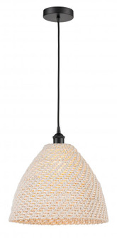 Bristol Natural - 1 Light - 16 inch - Matte Black - Cord hung - Mini Pendant (3442|616-1P-BK-NBD-16-NAT)