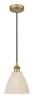 Bristol Natural - 1 Light - 8 inch - Brushed Brass - Cord hung - Mini Pendant (3442|616-1P-BB-NBD-75-NAT)