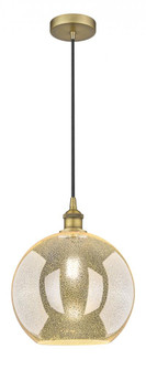 Athens - 1 Light - 12 inch - Brushed Brass - Cord hung - Mini Pendant (3442|616-1P-BB-G128-12)