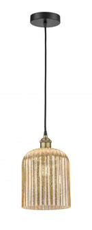 Bridal Veil - 1 Light - 5 inch - Black Antique Brass - Cord hung - Mini Pendant (3442|616-1P-BAB-G559-8ME)