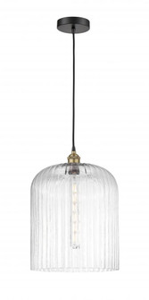 Bridal Veil - 1 Light - 5 inch - Black Antique Brass - Cord hung - Mini Pendant (3442|616-1P-BAB-G559-12CL)