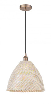 Bristol Natural - 1 Light - 16 inch - Antique Copper - Cord hung - Mini Pendant (3442|616-1P-AC-NBD-16-NAT)