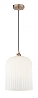 Bridal Veil - 1 Light - 5 inch - Antique Copper - Cord hung - Mini Pendant (3442|616-1P-AC-G559-12GWH)