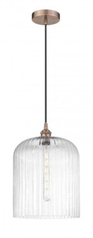 Bridal Veil - 1 Light - 5 inch - Antique Copper - Cord hung - Mini Pendant (3442|616-1P-AC-G559-12CL)