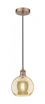 Athens - 1 Light - 8 inch - Antique Copper - Cord hung - Mini Pendant (3442|616-1P-AC-G128-8)