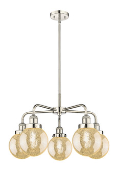 Beacon - 5 Light - 25 inch - Polished Nickel - Chandelier (3442|916-5CR-PN-G208-6)