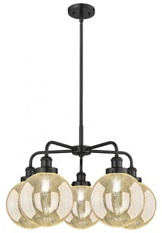 Beacon - 5 Light - 27 inch - Matte Black - Chandelier (3442|916-5CR-BK-G208-8)
