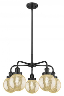 Beacon - 5 Light - 25 inch - Matte Black - Chandelier (3442|916-5CR-BK-G208-6)