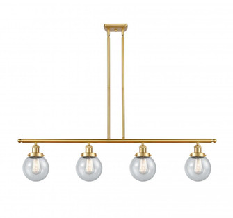 Beacon - 4 Light - 48 inch - Satin Gold - Stem Hung - Island Light (3442|916-4I-SG-G204-6)