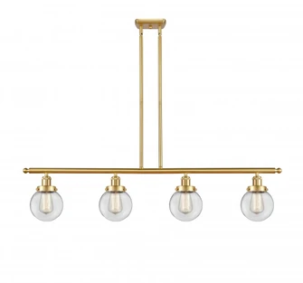 Beacon - 4 Light - 48 inch - Satin Gold - Stem Hung - Island Light (3442|916-4I-SG-G202-6)