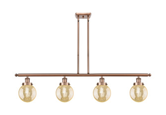 Beacon - 4 Light - 48 inch - Antique Copper - Stem Hung - Island Light (3442|916-4I-AC-G208-6)