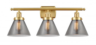 Cone - 3 Light - 28 inch - Satin Gold - Bath Vanity Light (3442|916-3W-SG-G43)