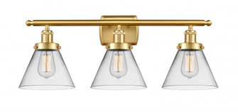 Cone - 3 Light - 28 inch - Satin Gold - Bath Vanity Light (3442|916-3W-SG-G42)