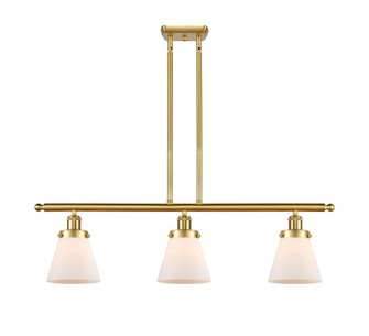 Cone - 3 Light - 36 inch - Satin Gold - Stem Hung - Island Light (3442|916-3I-SG-G61)