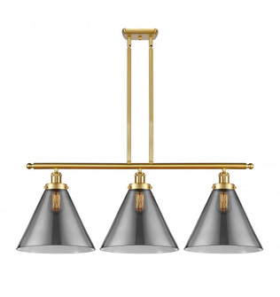 Cone - 3 Light - 36 inch - Satin Gold - Stem Hung - Island Light (3442|916-3I-SG-G43-L)
