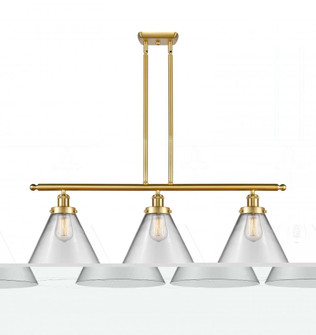 Cone - 3 Light - 36 inch - Satin Gold - Stem Hung - Island Light (3442|916-3I-SG-G42-L)