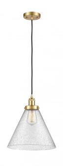 Cone - 1 Light - 12 inch - Satin Gold - Cord hung - Mini Pendant (3442|916-1P-SG-G44-L)