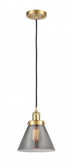 Cone - 1 Light - 8 inch - Satin Gold - Cord hung - Mini Pendant (3442|916-1P-SG-G43)