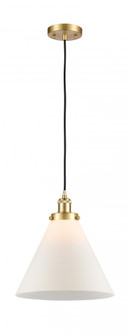 Cone - 1 Light - 12 inch - Satin Gold - Cord hung - Mini Pendant (3442|916-1P-SG-G41-L)