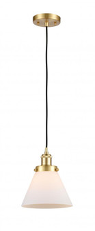 Cone - 1 Light - 8 inch - Satin Gold - Cord hung - Mini Pendant (3442|916-1P-SG-G41)