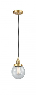 Beacon - 1 Light - 6 inch - Satin Gold - Cord hung - Mini Pendant (3442|916-1P-SG-G204-6)