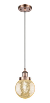 Beacon - 1 Light - 6 inch - Antique Copper - Cord hung - Mini Pendant (3442|916-1P-AC-G208-6)
