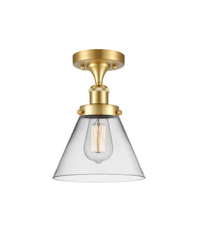 Cone - 1 Light - 8 inch - Satin Gold - Semi-Flush Mount (3442|916-1C-SG-G42)