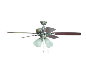 Twist N Click 52'' 5-Blade Ceiling Fan in Brushed Polished Nickel w/ Ash/Mahogany Blades (4-Light (20|TCE52BNK5C4-C)