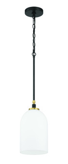 Council 1 Light Pendant in Flat Black/Satin Brass (20|60391-FBSB)