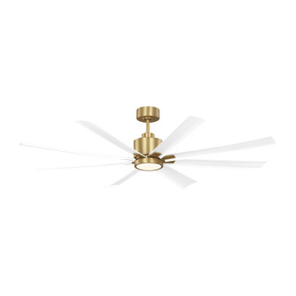 Flera Smart 65 LED Ceiling Fan in Burnished Brass with Matte White Blades (38|8FLSM65BBSD)