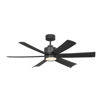 Flera Smart 52 LED Ceiling Fan in Midnight Black with Midnight Black Blades (38|6FLSM52MBKD)