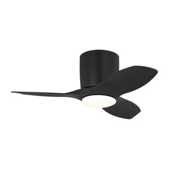 Titus 32 Hugger LED Ceiling Fan in Midnight Black with Midnight Black Blades and Light Kit (38|3TTHR32MBKD)