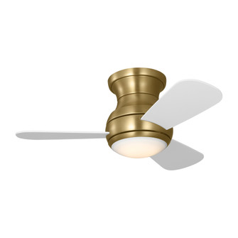 Orbis 32 Hugger LED Ceiling Fan in Satin Brass with Matte White Blades and Light Kit (38|3OBSHR32SBD)