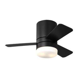Era 32 Hugger LED Ceiling Fan in Midnight Black with Midnight Black / American Walnut Reversible (38|3ERHR32MBKD)