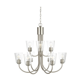 Miles Nine Light Chandelier (38|GLC1169BS)