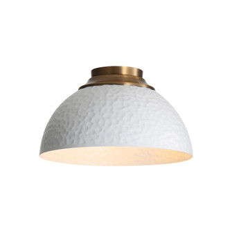 Golden Lighting Shepard 3-light Flush Mount in Modern Brass and Matte White shade (36|6950-FM MBS-WHT)