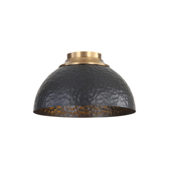 Golden Lighting Shepard 3-light Flush Mount in Modern Brass and Matte Black shade (36|6950-FM MBS-BLK)