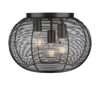 Golden Lighting Calypso 3-light Flush Mount in Matte Black (36|6802-FM BLK)