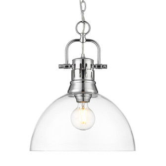 Yep by Golden Lighting Duncan 1-light 14in chain hung Pendant in Chrome and Clear Glass (36|3602-L CH-CLR)