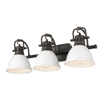 Yep by Golden Lighting Duncan 3-light Vanity in Rubbed Bronze and Matte White shade (36|3602-BA3 RBZ-WHT)
