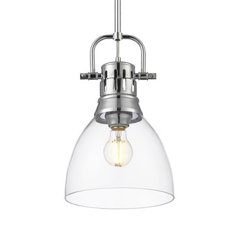 Yep by Golden Lighting Duncan 1-light 9in rod hung Pendant in Chrome and Clear Glass (36|3604-S CH-CLR)