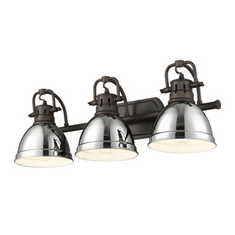 Yep by Golden Lighting Duncan 3-light Vanity in Rubbed Bronze and Chrome shade (36|3602-BA3 RBZ-CH)