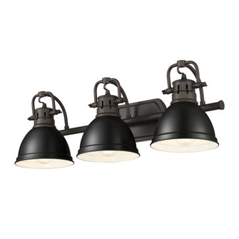 Yep by Golden Lighting Duncan 3-light Vanity in Rubbed Bronze and Matte Black shade (36|3602-BA3 RBZ-BLK)
